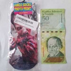 Zombie Novelty Ankle Socks Women's No Show Apocalypse Horror Movie Creepy Weird